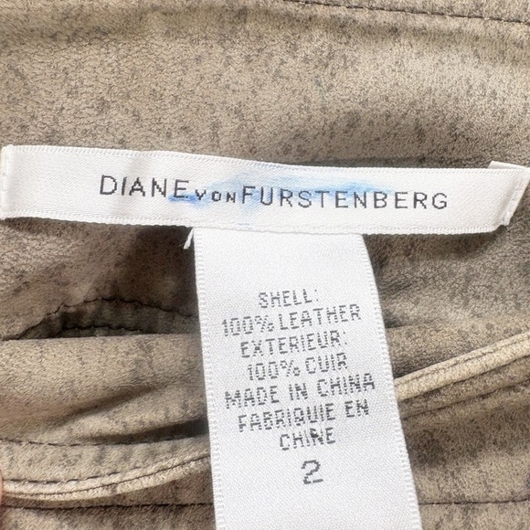 Diane Von Furstenberg Leather Straight Leg Pants Size 2 - Picture 8 of 9